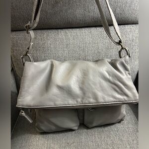 NWOT J.Jill grey lamb leather crossbody bag